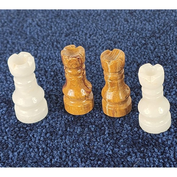 Chess Set pieces 4 Bishops Brown and White Handmade Premium Quality Chess Lovers - Picture 5 of 6